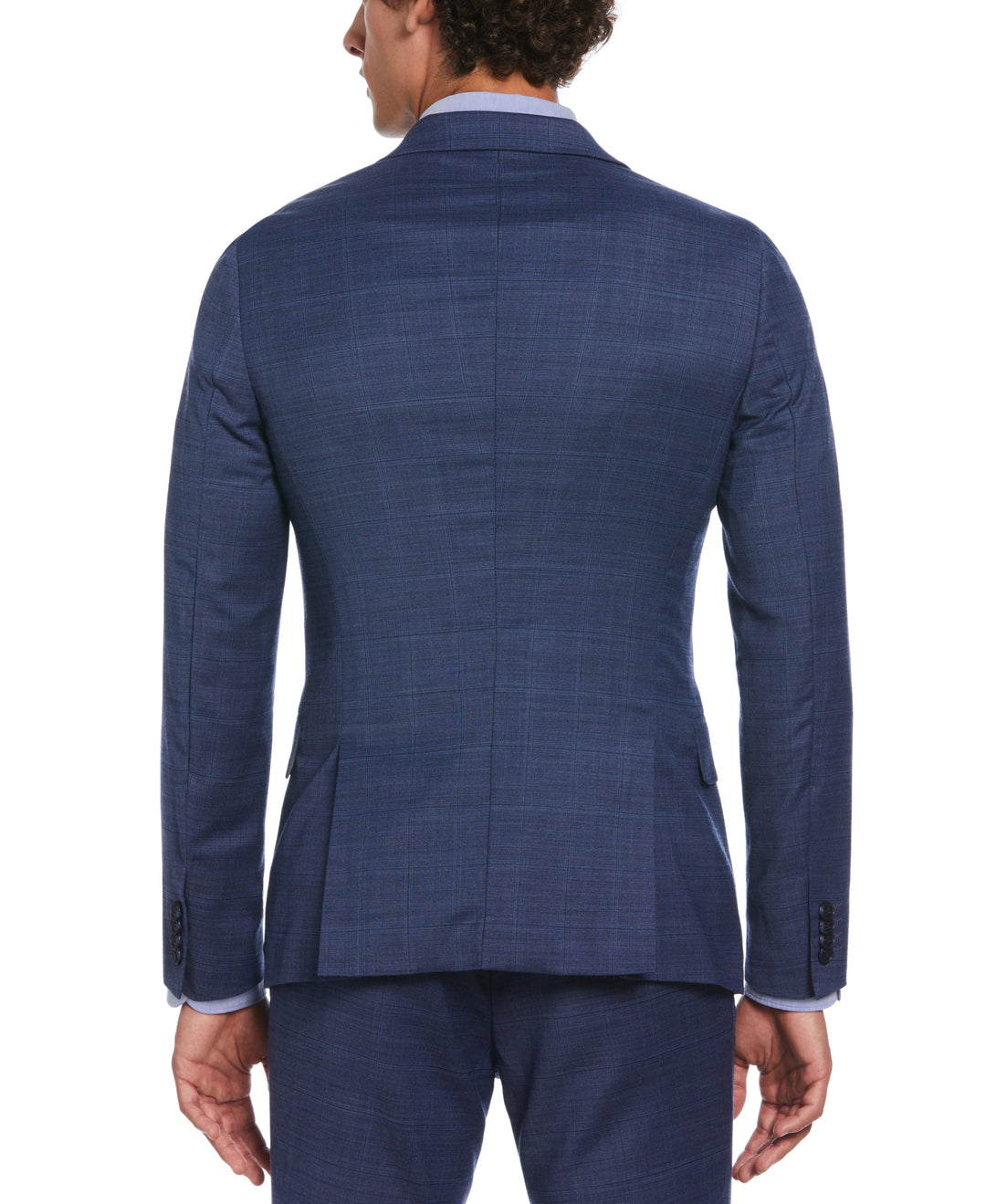 Blue Plaid Suit Jacket (Blue) 