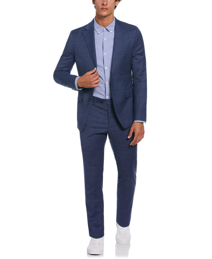Blue Plaid Suit Jacket (Blue) 