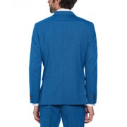 Blue Textured Wool Blend Two Piece Suit (Blue) 