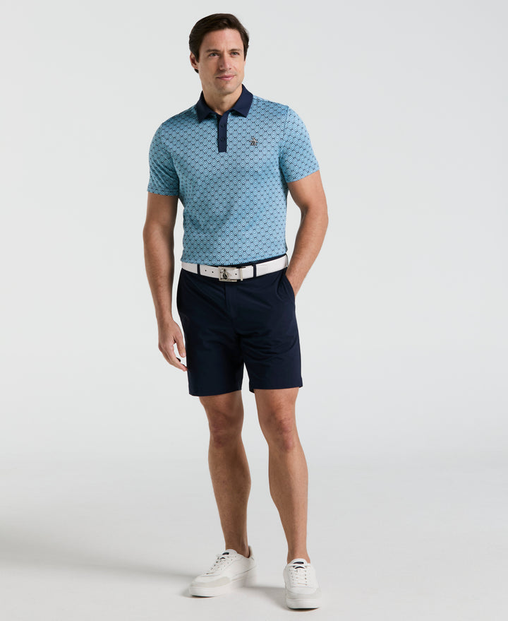 Bohemian Print Jacquard Golf Polo (Black Iris) 