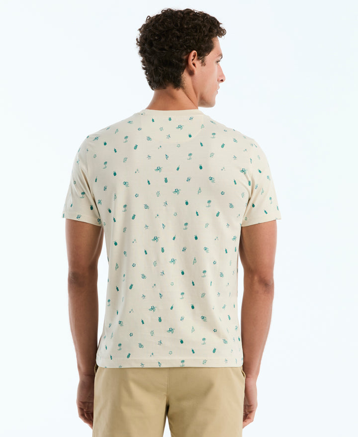 Botanical Drinks Print Cotton Tee (Birch) 