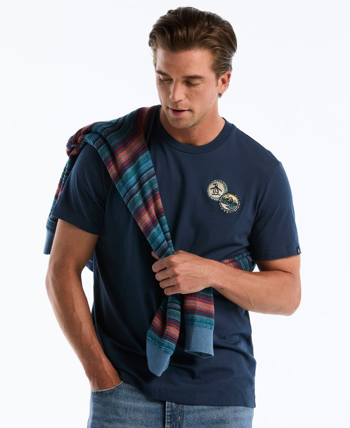Men's Cotton Bottle Cap Graphic Tee (Sargasso Sea) 