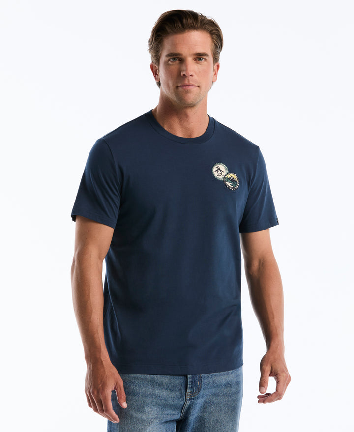 Men's Cotton Bottle Cap Graphic Tee (Sargasso Sea) 