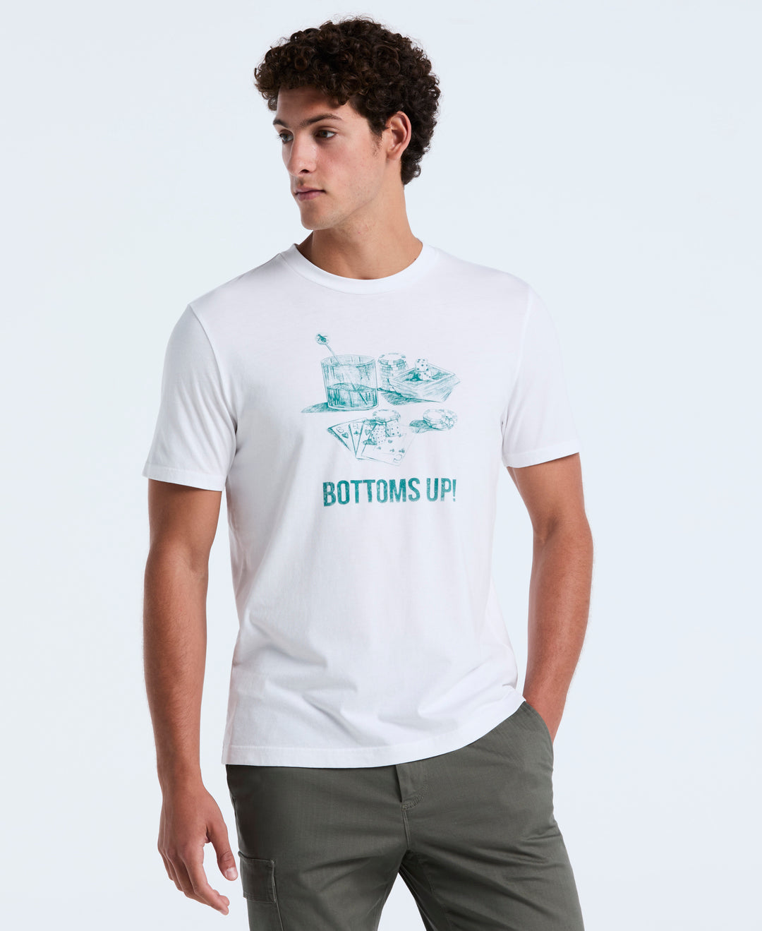 Graphic Bottoms Up Jersey Tee (Bright White) 