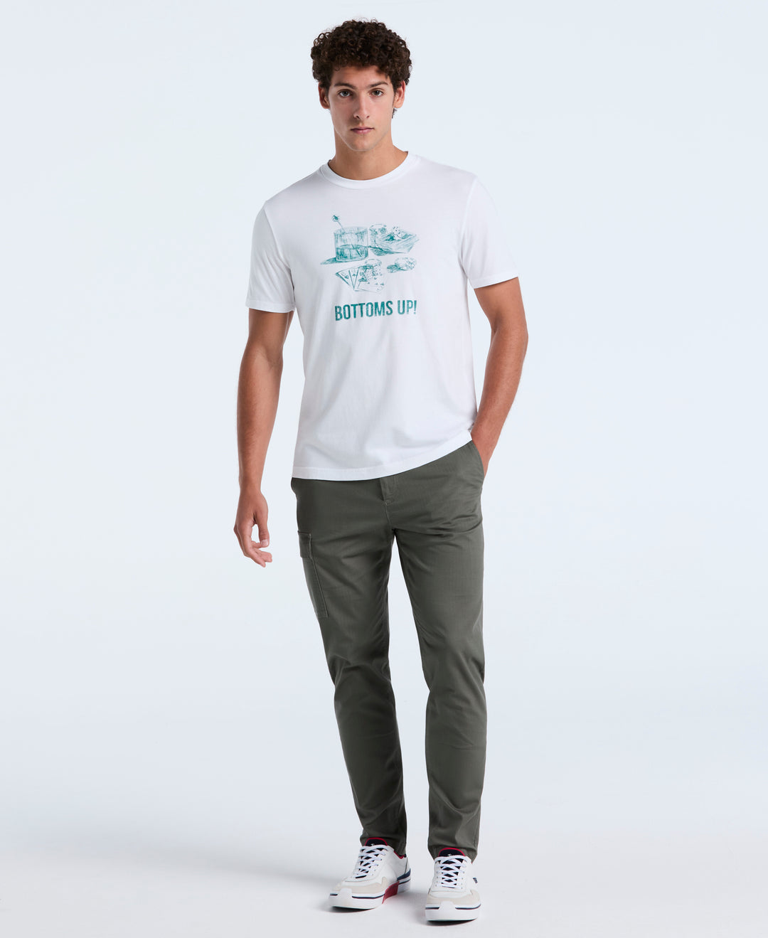 Graphic Bottoms Up Jersey Tee (Bright White) 