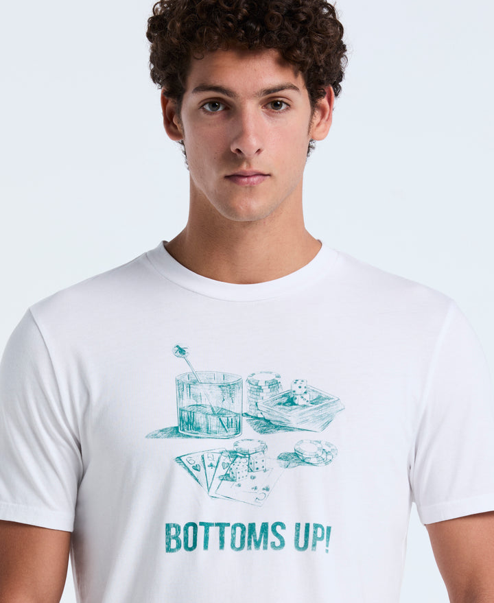 Graphic Bottoms Up Jersey Tee (Bright White) 