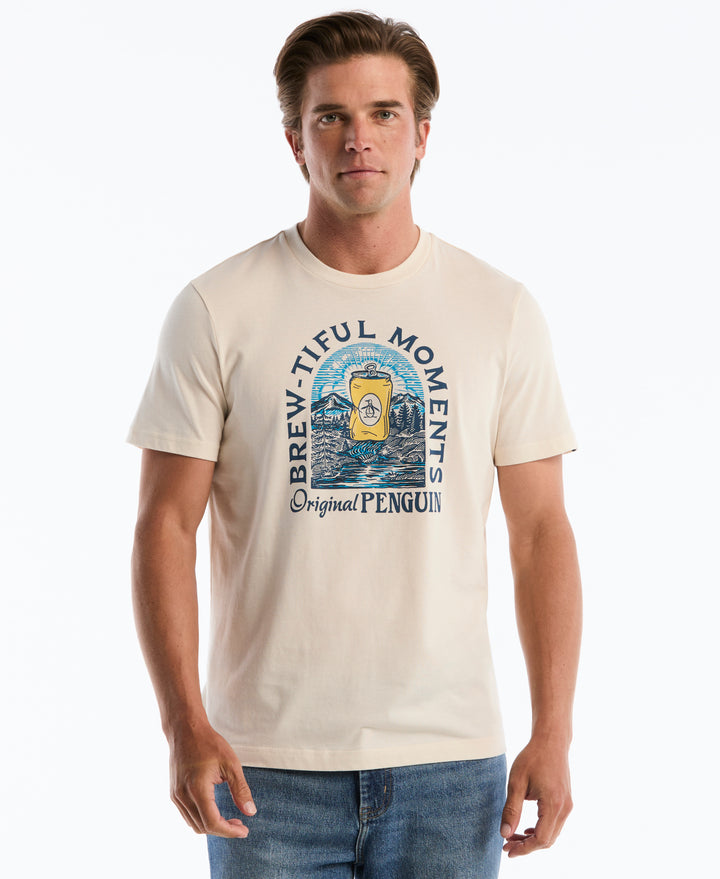 Men's Cotton 'Brewtiful Moments' Graphic Tee (Birch) 