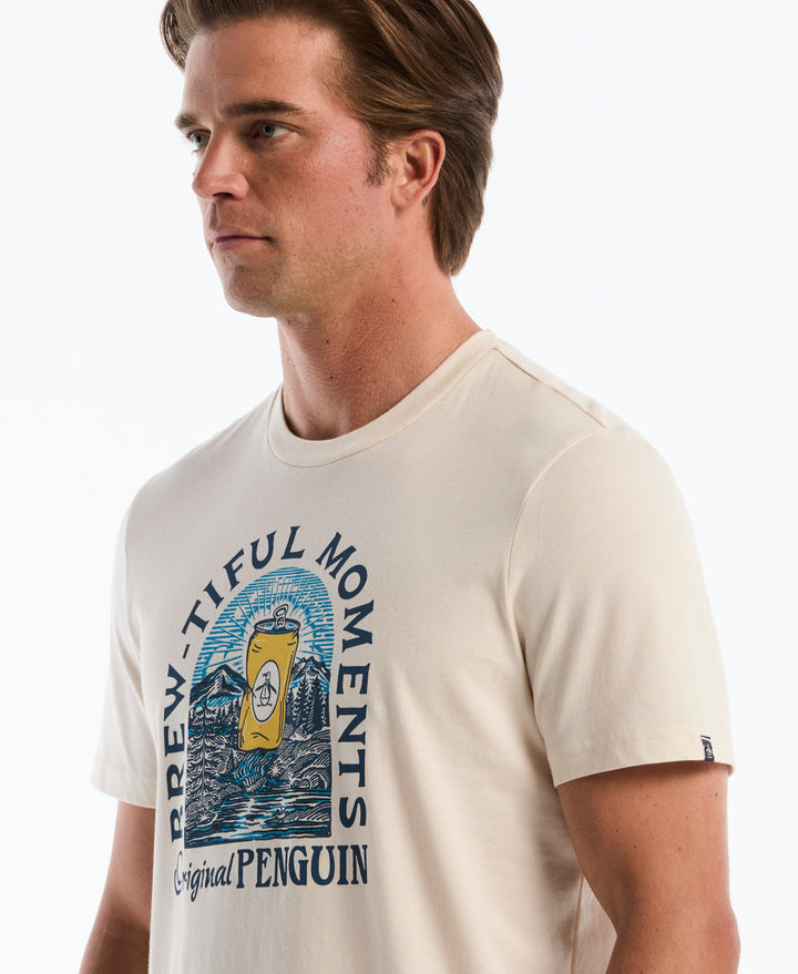 Men's Cotton 'Brewtiful Moments' Graphic Tee (Birch) 