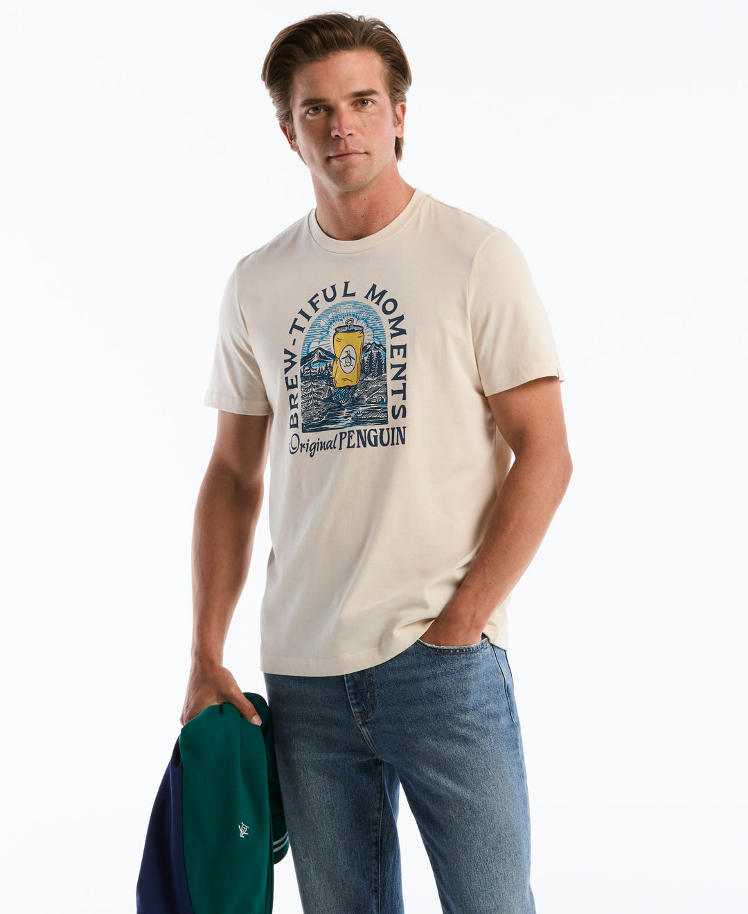 Men's Cotton 'Brewtiful Moments' Graphic Tee (Birch) 