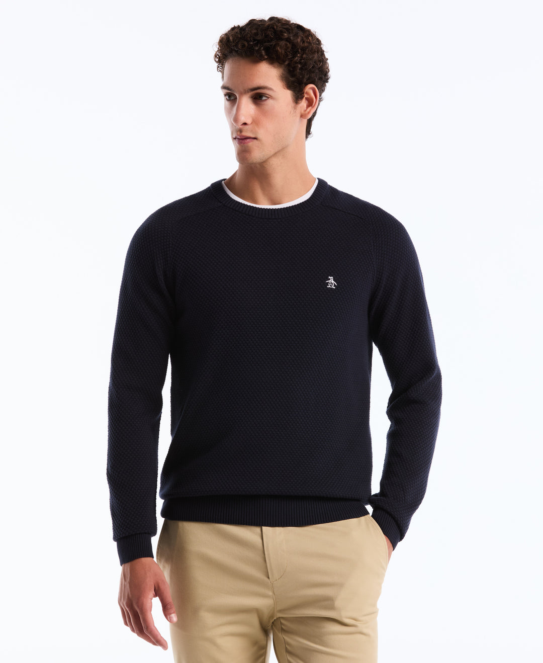 Cotton Bubble Stitch Sweater (Dark Sapphire) 