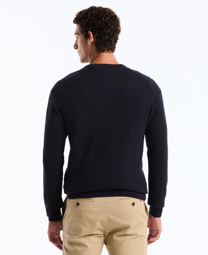Cotton Bubble Stitch Sweater (Dark Sapphire) 