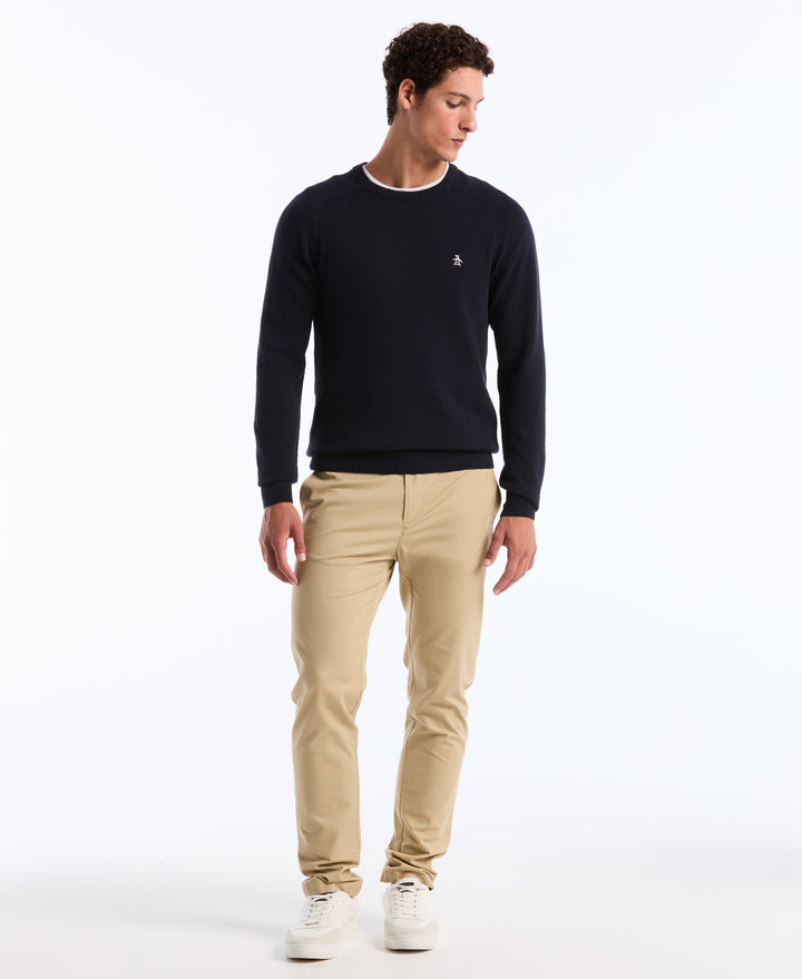 Cotton Bubble Stitch Sweater (Dark Sapphire) 