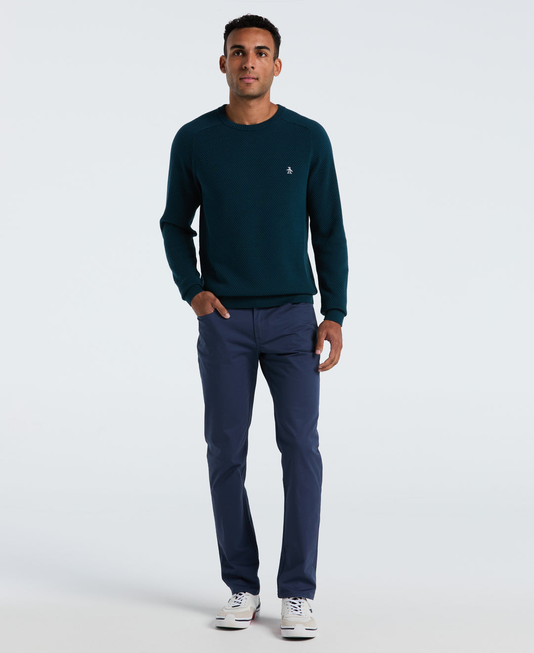 Cotton Bubble Stitch Sweater (Reflecting Pond) 