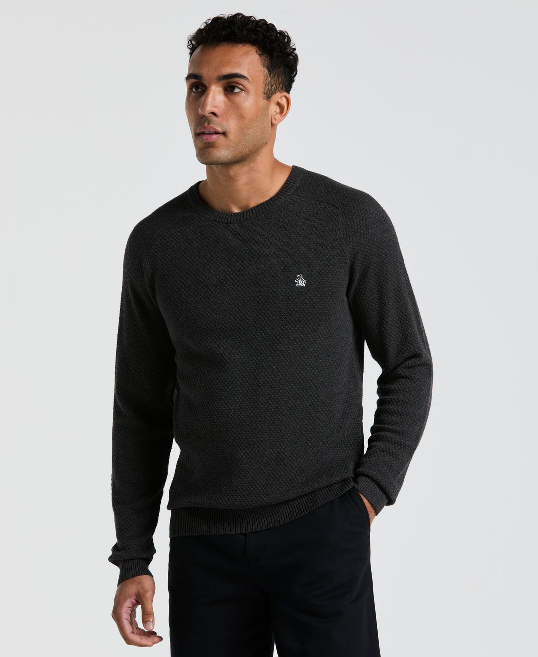 Bubble Stitch Sweater (Dk Charcoal Heather) 