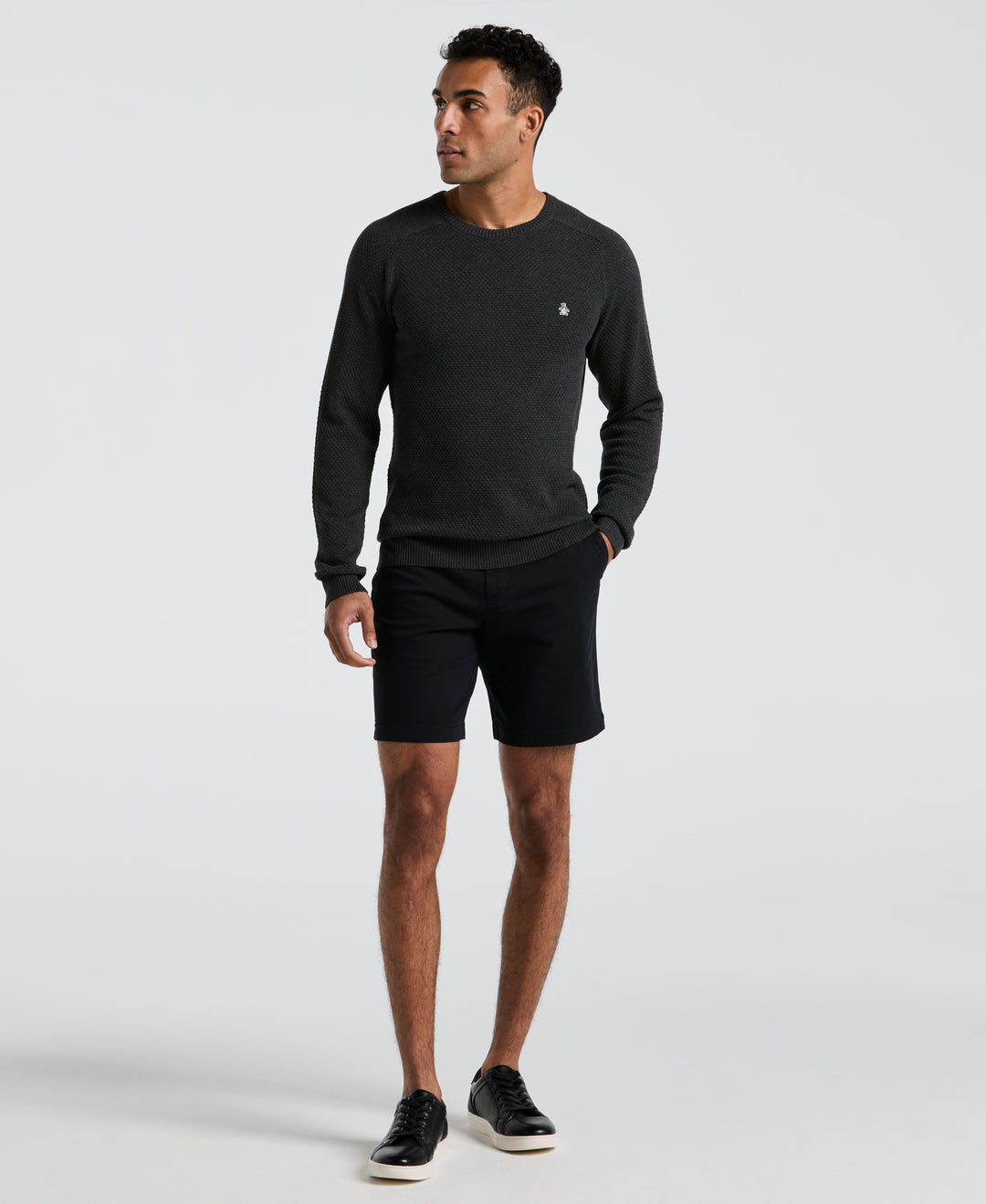 Bubble Stitch Sweater (Dk Charcoal Heather) 