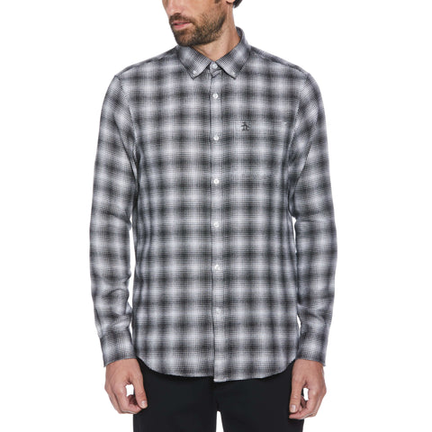 Buffalo Plaid Flannel Shirt (Bright White) 
