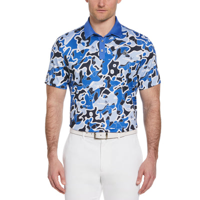 Bunker Print Short Sleeve Golf Polo Shirt (Nebulas) 