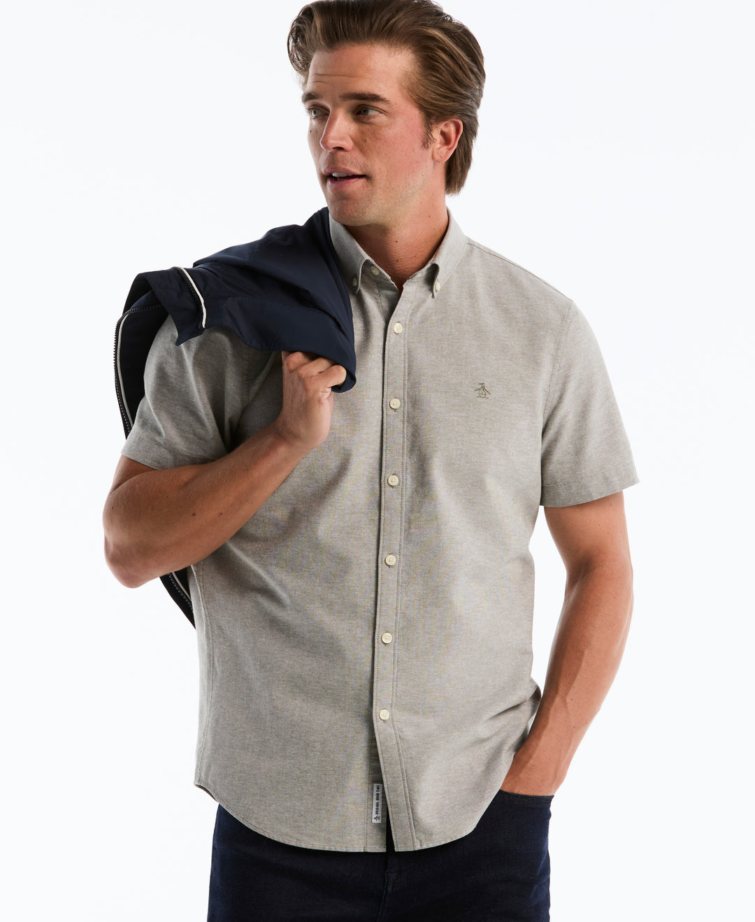 Short Sleeve Oxford Shirt (Dusty Olive) 