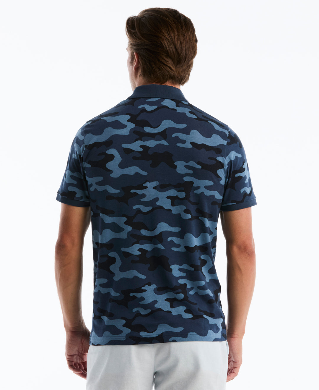 Cotton Camo Print Polo (Sargasso Sea) 