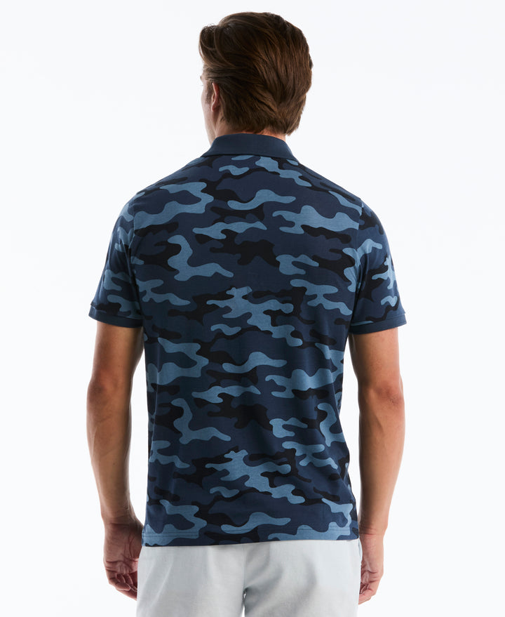 Cotton Camo Print Polo (Sargasso Sea) 