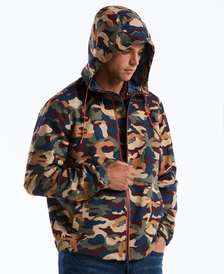 Camo Print Ripstop Windbreaker Jacket (Sargasso Sea) 