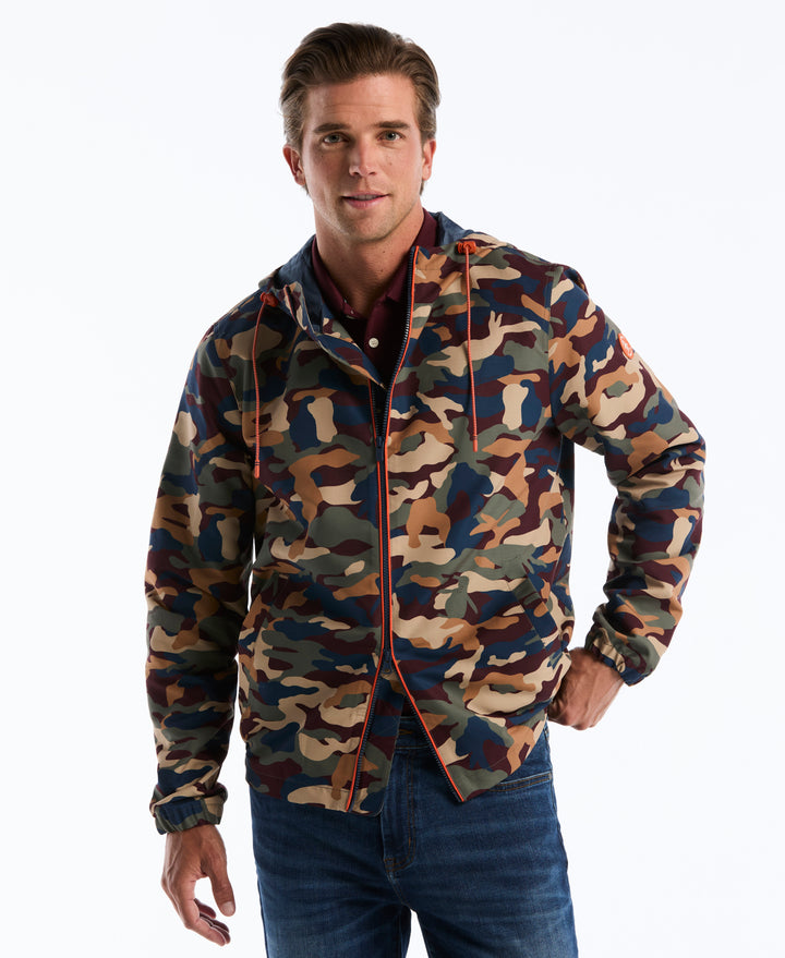 Camo Print Ripstop Windbreaker Jacket (Sargasso Sea) 