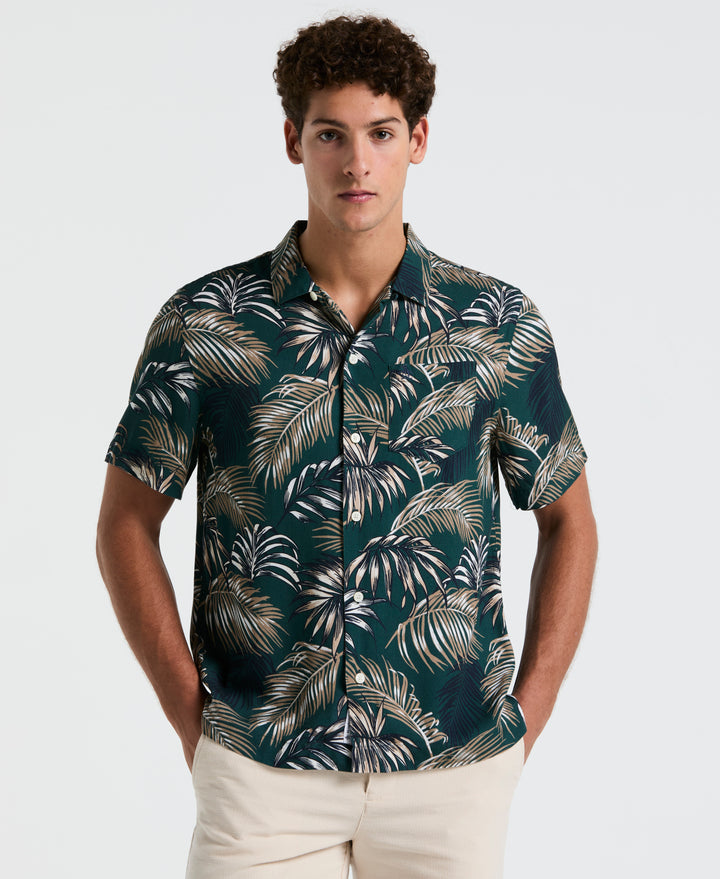 Camp All-Over Palm Leaf Shirt (June Bug) 