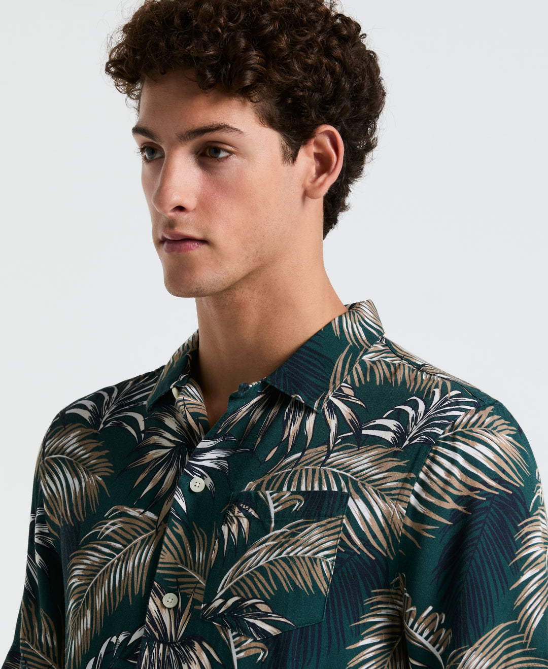 Camp All-Over Palm Leaf Shirt (June Bug) 