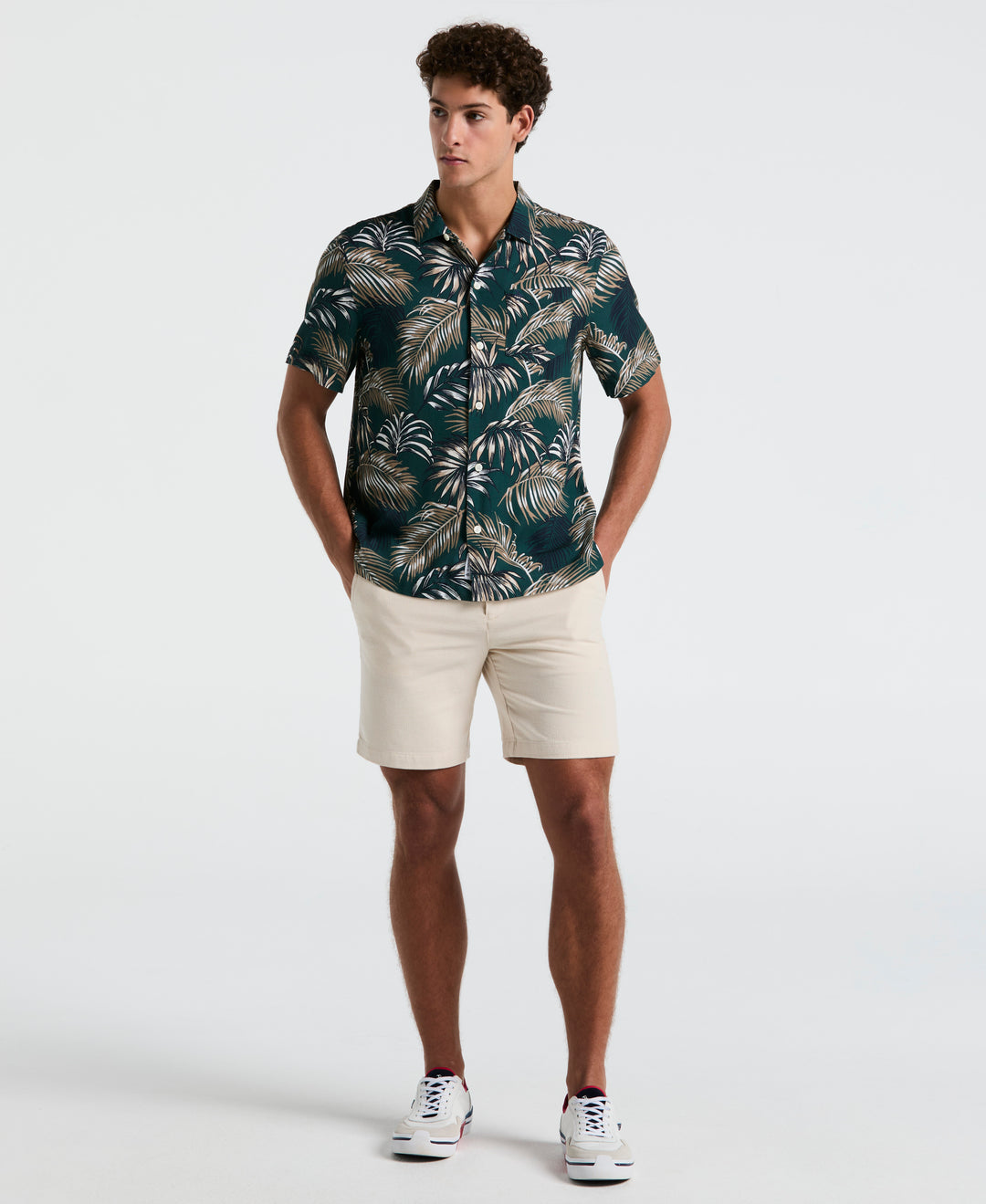 Camp All-Over Palm Leaf Shirt (June Bug) 