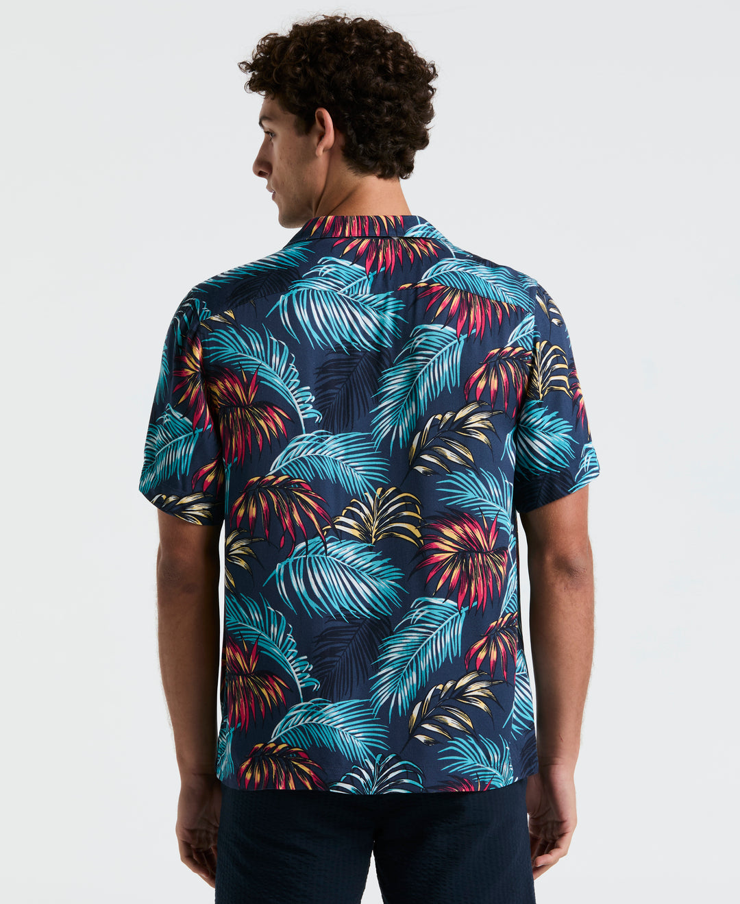Camp All-Over Print Palm Leaf Shirt (Sargasso Sea) 