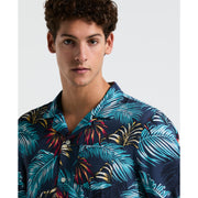 Camp All-Over Print Palm Leaf Shirt (Sargasso Sea) 