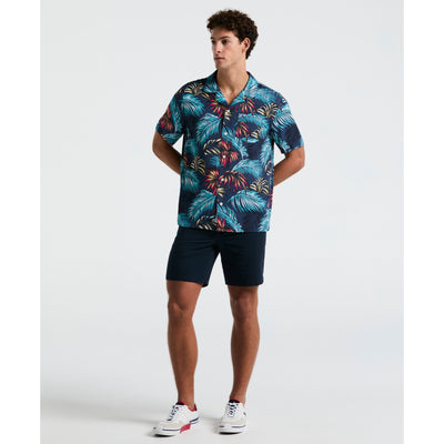 Camp All-Over Print Palm Leaf Shirt (Sargasso Sea) 