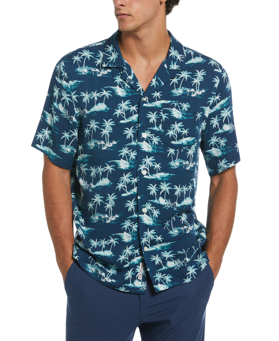 Camp Viscose Island Shirt  (Blue Wing Teal) 