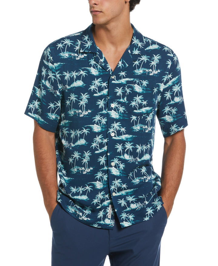 Camp Viscose Island Shirt  (Blue Wing Teal) 