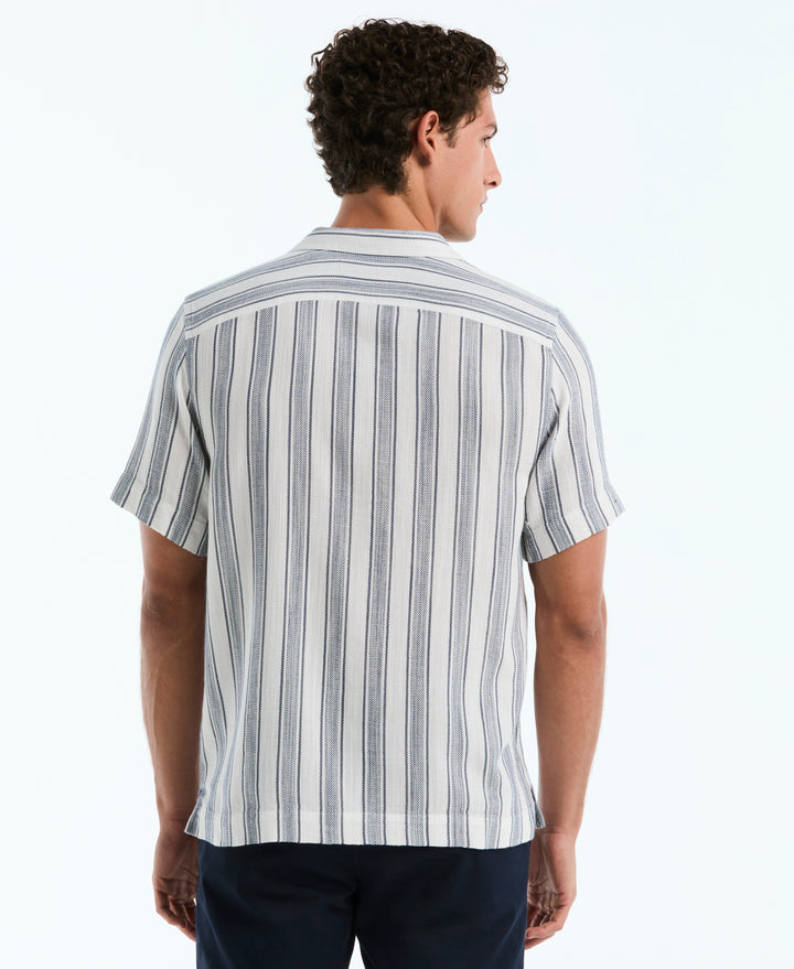 Camp Weave Vert Striped Shirt (Bright White) 