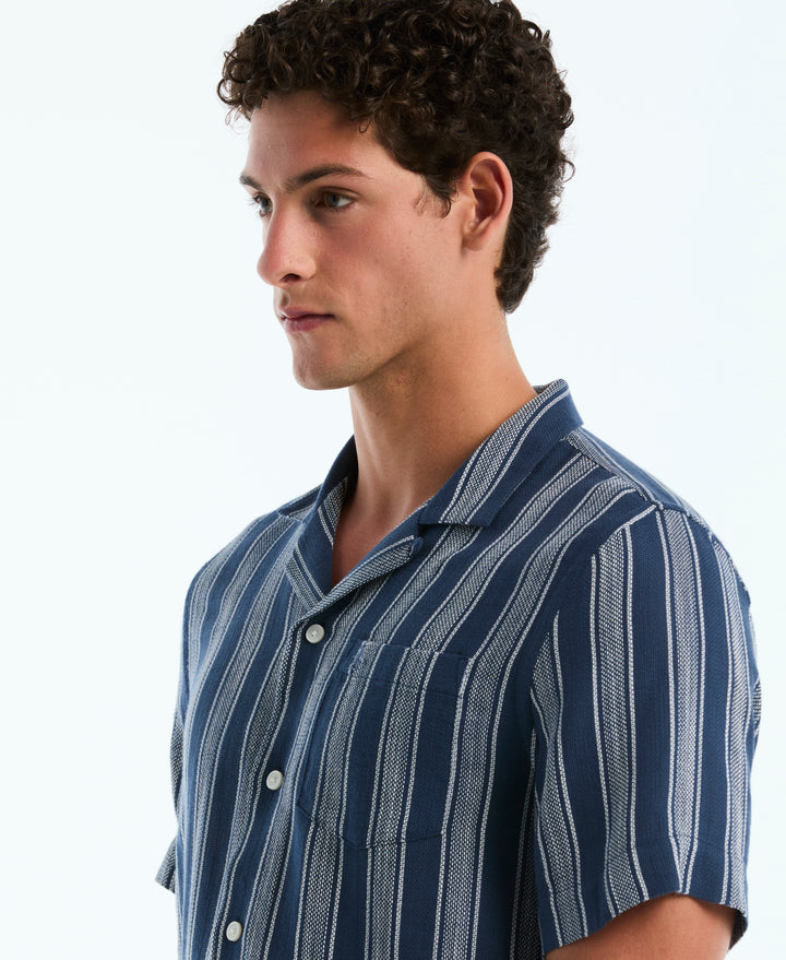 Camp Weave Vert Striped Shirt (Sargasso Sea) 