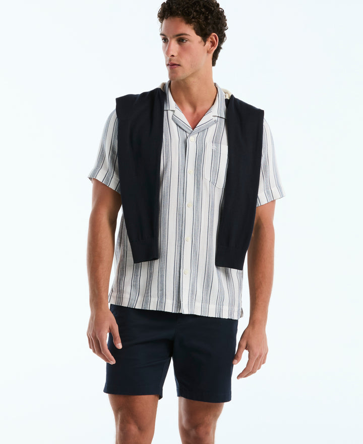 Camp Weave Vert Striped Shirt (Bright White) 