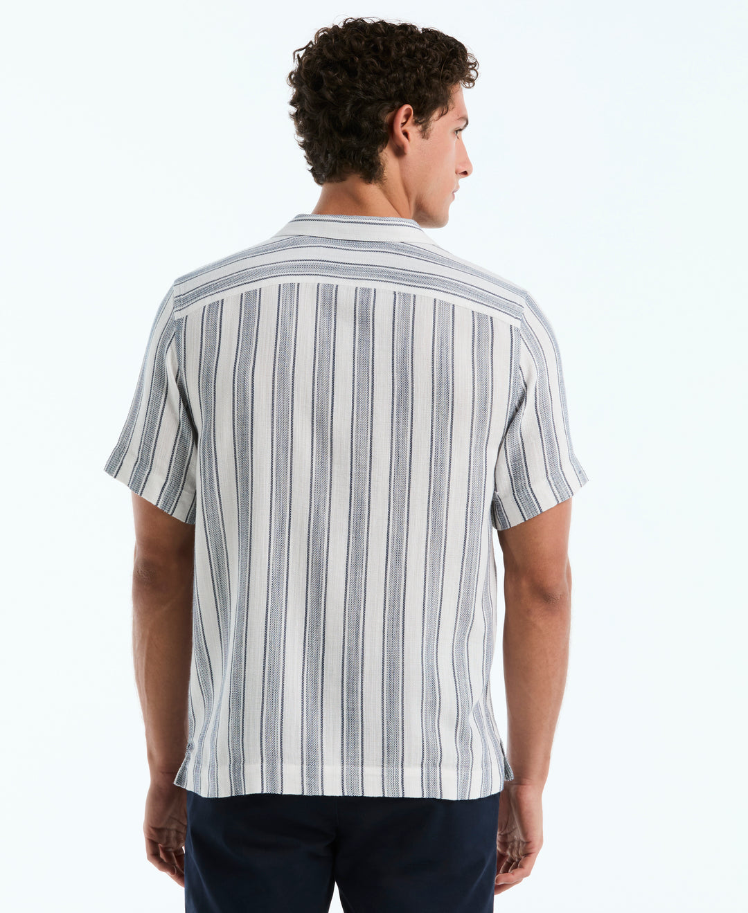 Camp Weave Vert Striped Shirt (Bright White) 