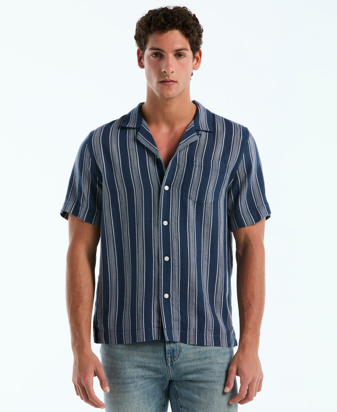 Camp Weave Vert Striped Shirt (Sargasso Sea) 