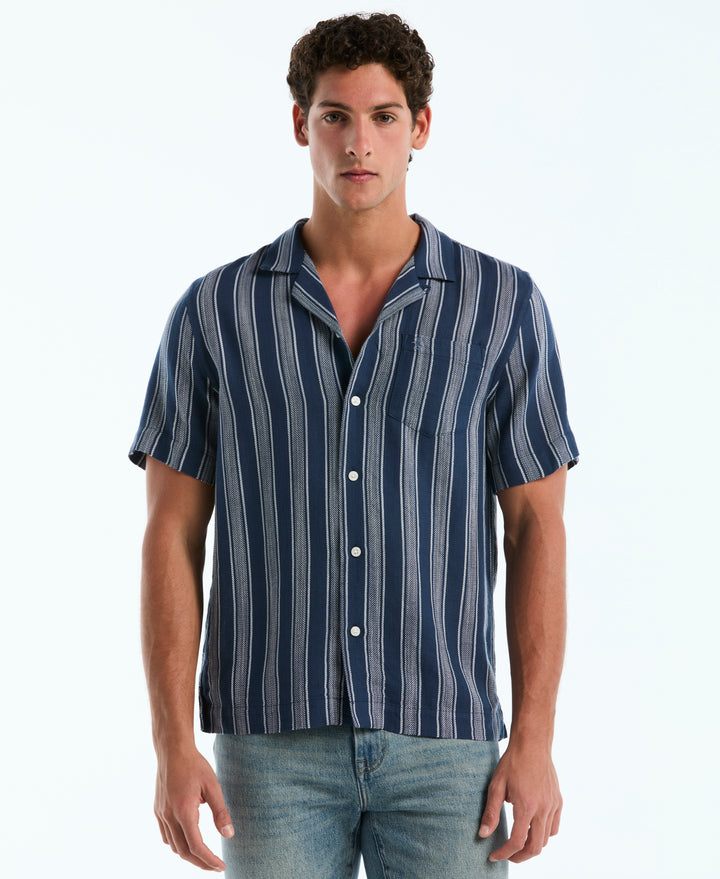 Camp Weave Vert Striped Shirt (Sargasso Sea) 