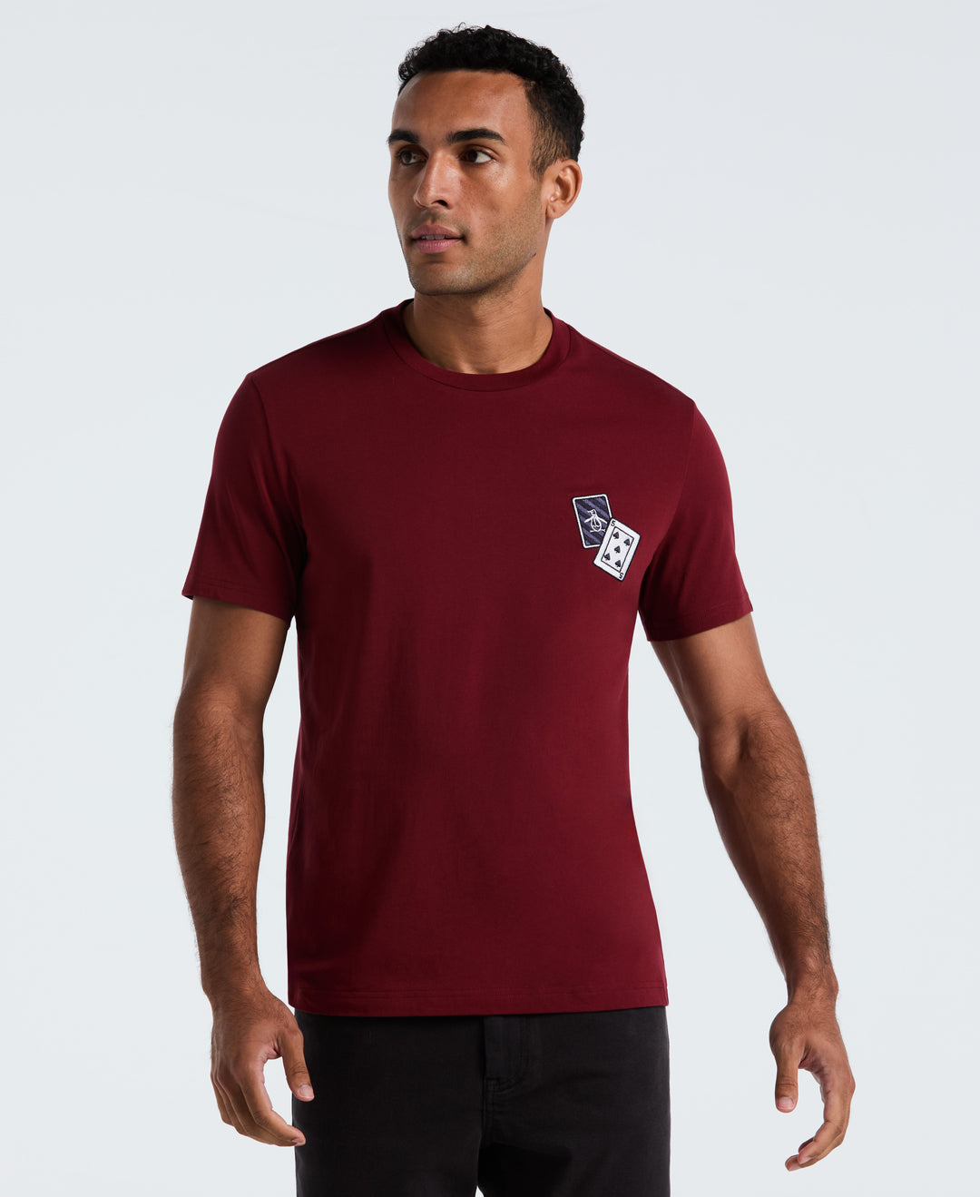 Graphic Card Print Tee (Cabernet) 