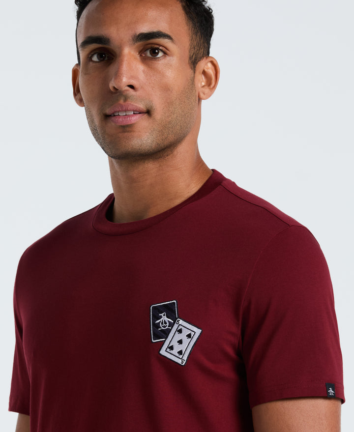 Graphic Card Print Tee (Cabernet) 