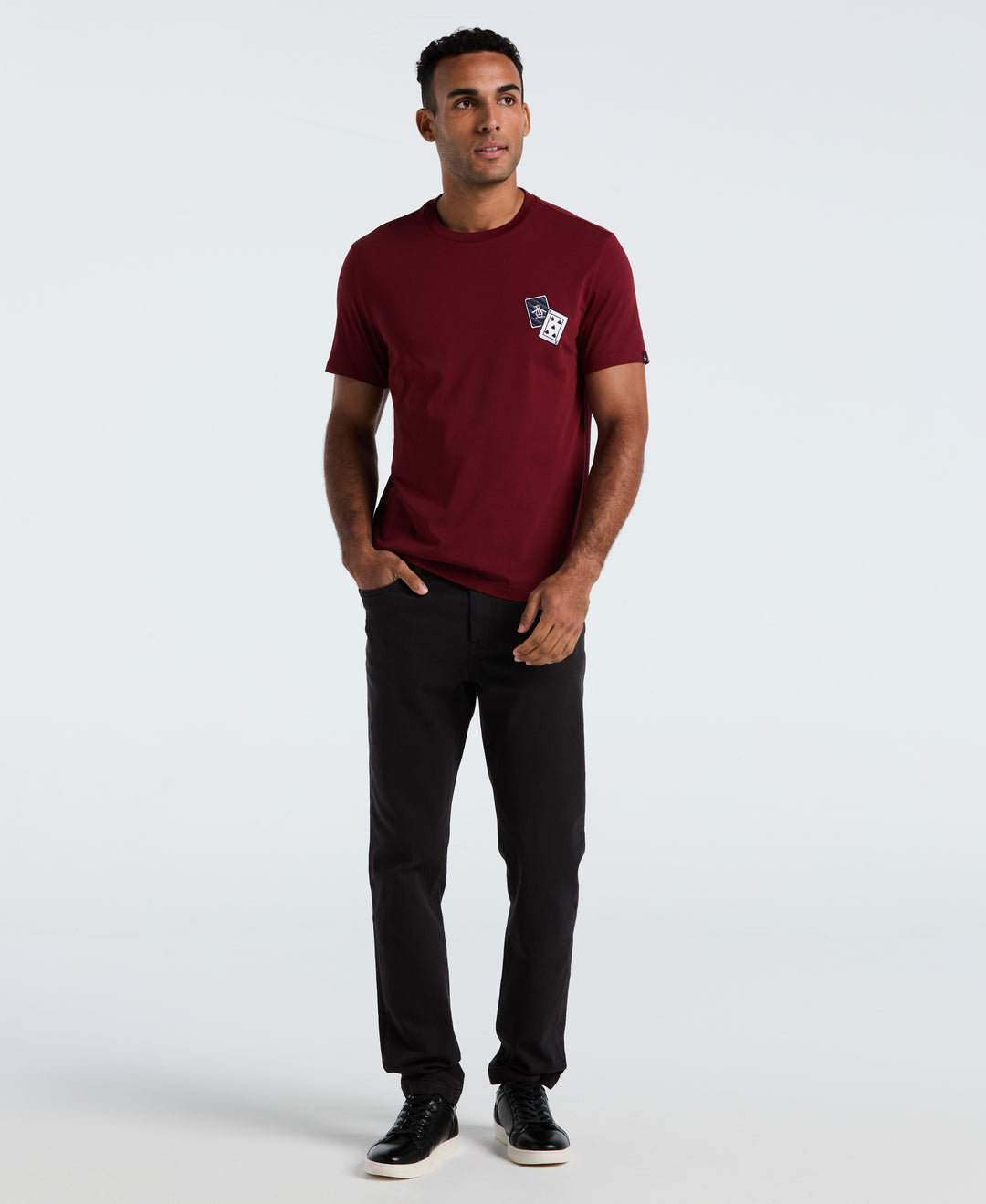 Graphic Card Print Tee (Cabernet) 