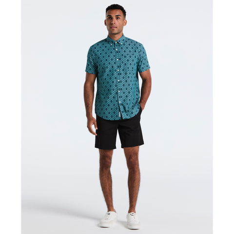 Cards Print Chambray Shirt (Reflecting Pond) 