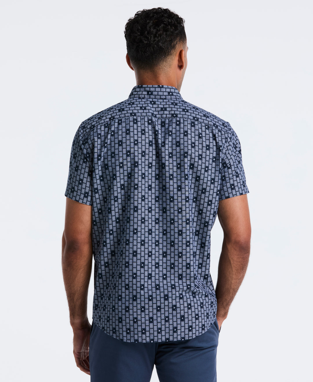 Cards Print Chambray Shirt (Sargasso Sea) 