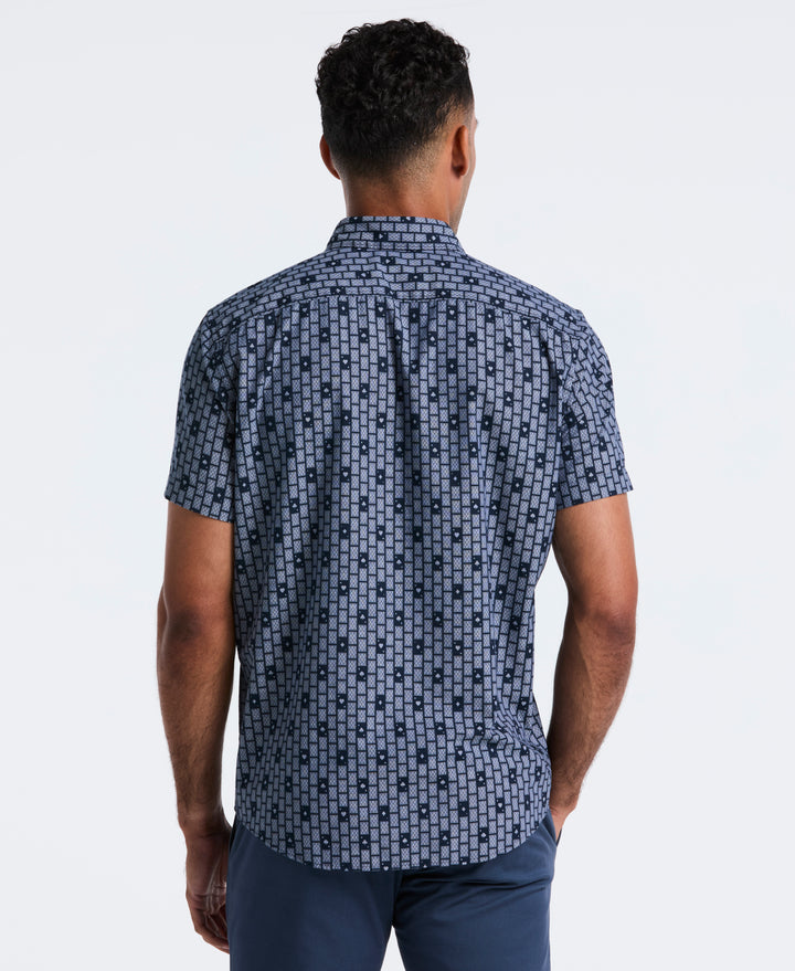 Cards Print Chambray Shirt (Sargasso Sea) 