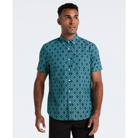 Cards Print Chambray Shirt (Reflecting Pond) 