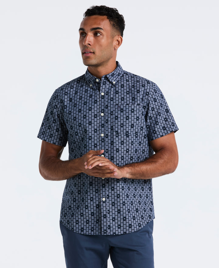 Cards Print Chambray Shirt (Sargasso Sea) 