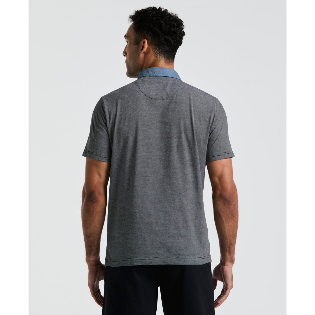 Chambray Collar Polo (True Black) 