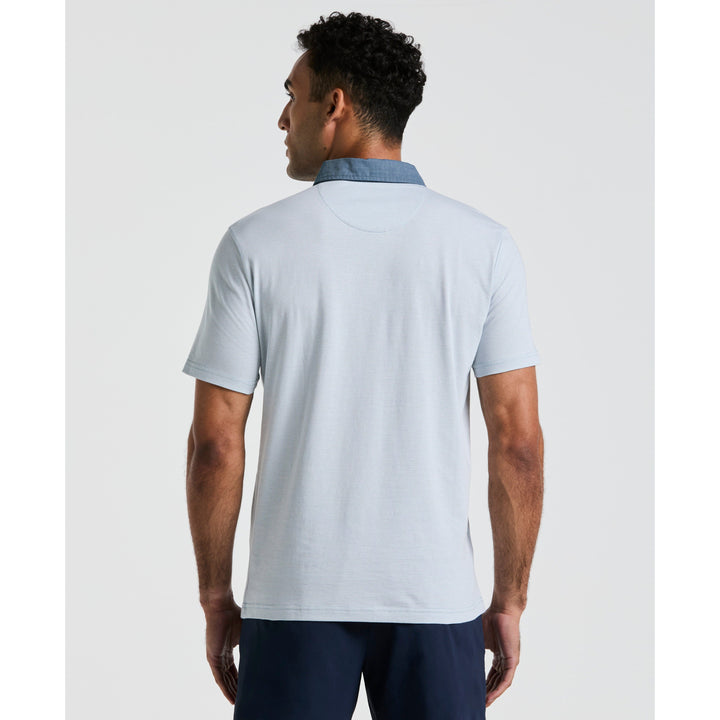 Chambray Collar Polo (Bright White) 